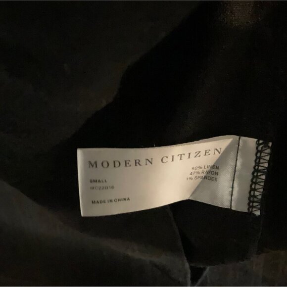 Modern Citizen Black Square Neckline Linen Halter Midi Dress - Picture 5 of 5